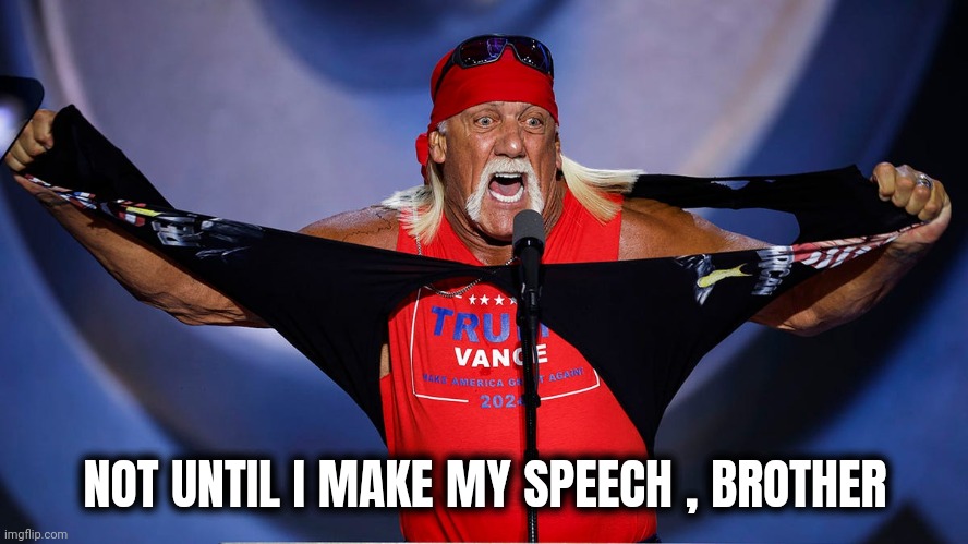 NOT UNTIL I MAKE MY SPEECH , BROTHER | made w/ Imgflip meme maker