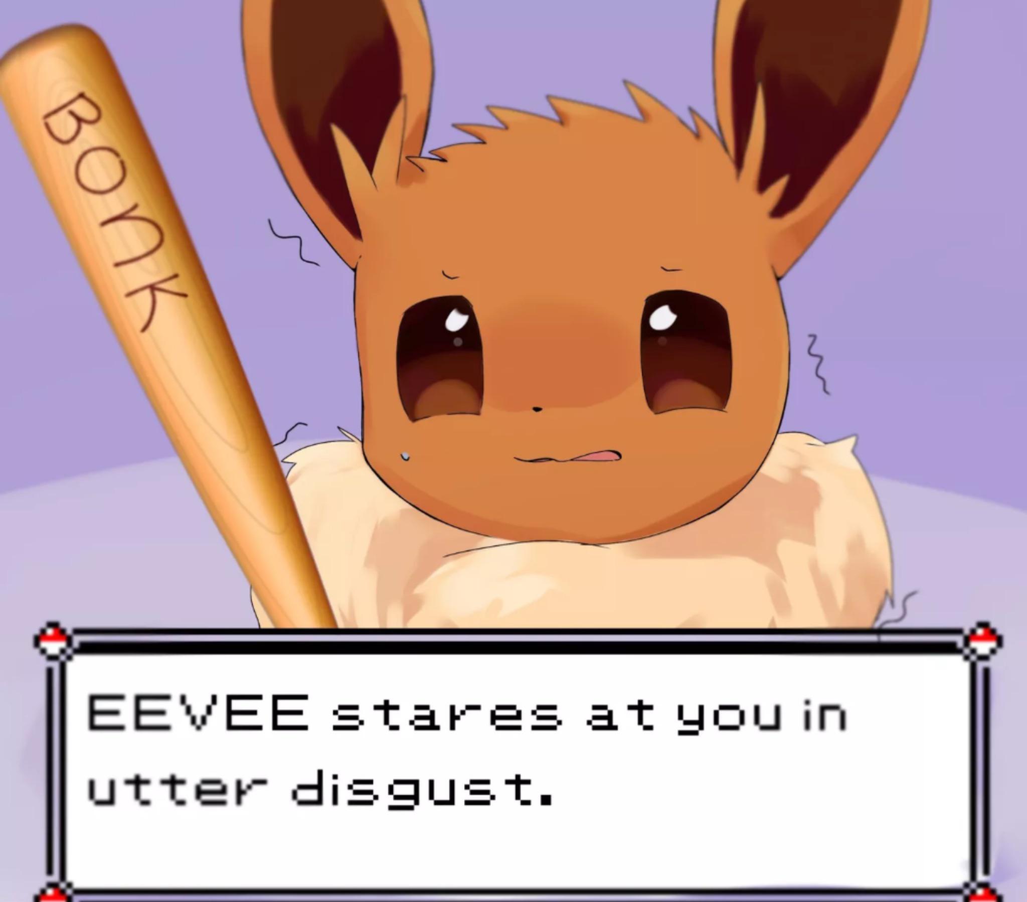 EEVEE stares at you in utter disgust. Blank Meme Template