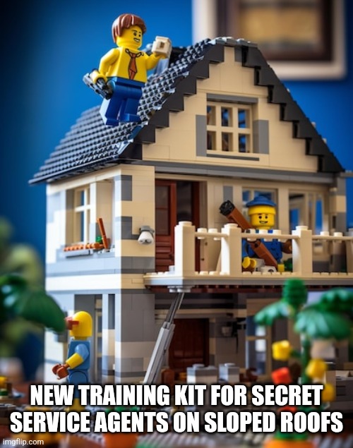 Learn from Lego | NEW TRAINING KIT FOR SECRET SERVICE AGENTS ON SLOPED ROOFS | made w/ Imgflip meme maker