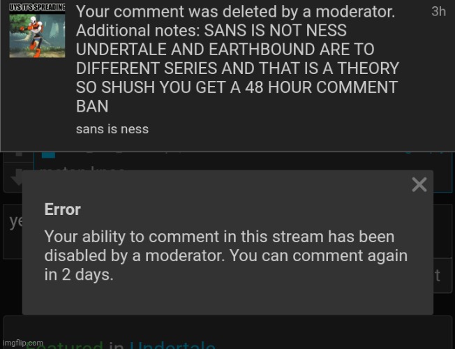 Undertale stream L part 2: mod abuse | made w/ Imgflip meme maker