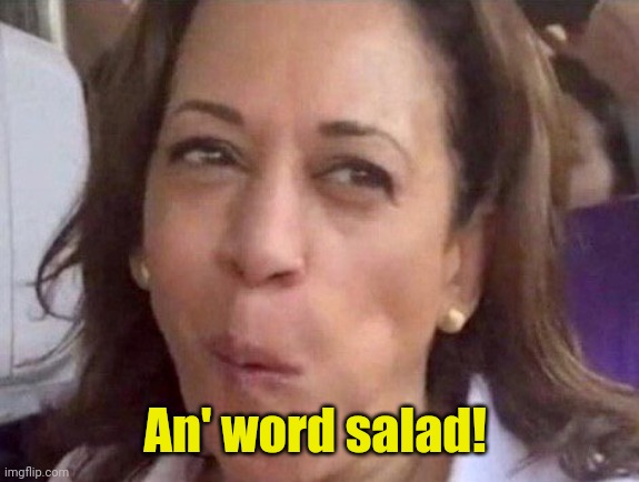 Kamala Harris | An' word salad! | image tagged in kamala harris | made w/ Imgflip meme maker