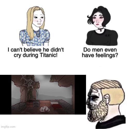 I’m sorry little one | image tagged in chad crying | made w/ Imgflip meme maker