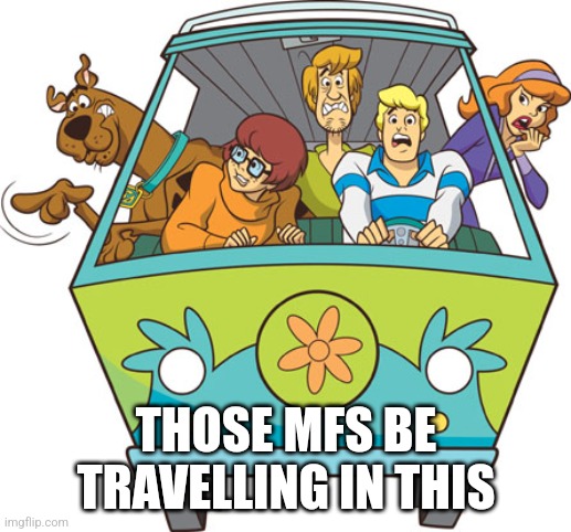Scooby Doo Meme | THOSE MFS BE TRAVELLING IN THIS | image tagged in memes,scooby doo | made w/ Imgflip meme maker