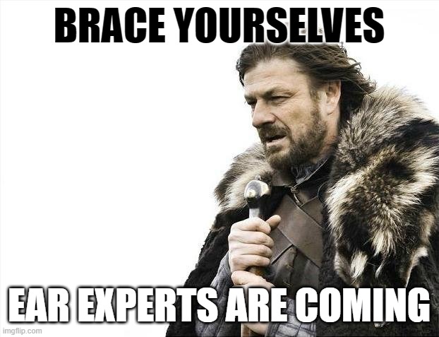 Ear Experts | BRACE YOURSELVES; EAR EXPERTS ARE COMING | image tagged in memes,brace yourselves x is coming,assassination | made w/ Imgflip meme maker
