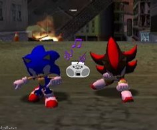 sonic and shadow vibin | image tagged in sonic and shadow vibin | made w/ Imgflip meme maker
