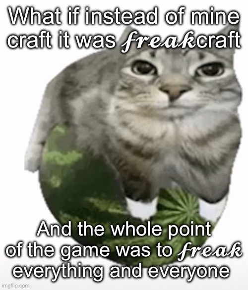 Happ | What if instead of mine craft it was 𝓯𝓻𝓮𝓪𝓴craft; And the whole point of the game was to 𝓯𝓻𝓮𝓪𝓴 everything and everyone | image tagged in happ | made w/ Imgflip meme maker