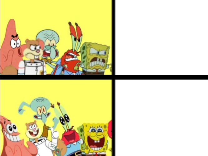 spongebob no/yes Blank Meme Template