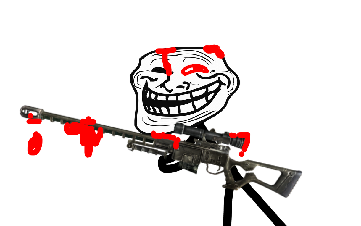 Bloody trollface with sniper Blank Meme Template
