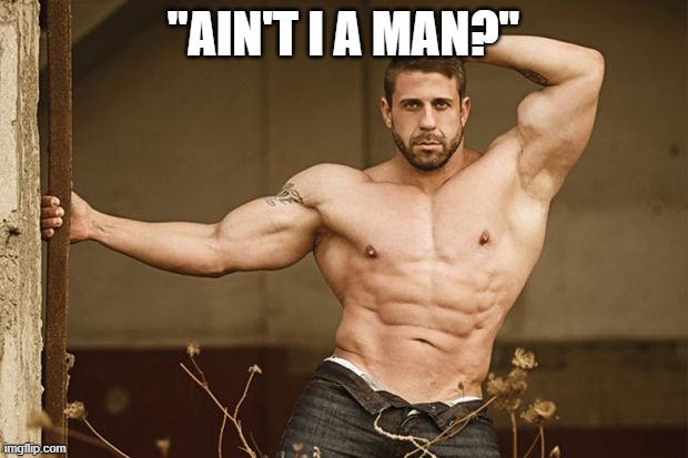 masculinity | "AIN'T I A MAN?" | image tagged in masculinity | made w/ Imgflip meme maker