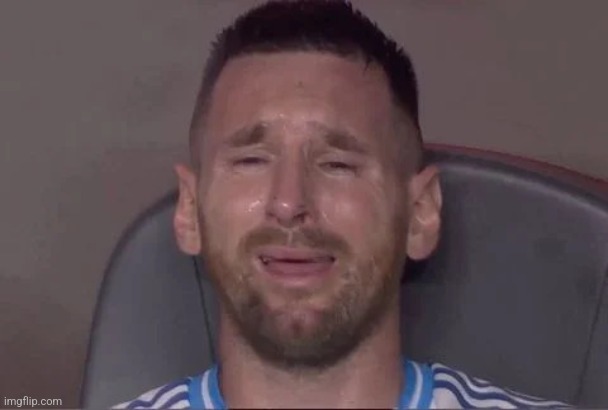 Messi crying at the Copa America final 2024 | image tagged in messi crying at the copa america final 2024 | made w/ Imgflip meme maker