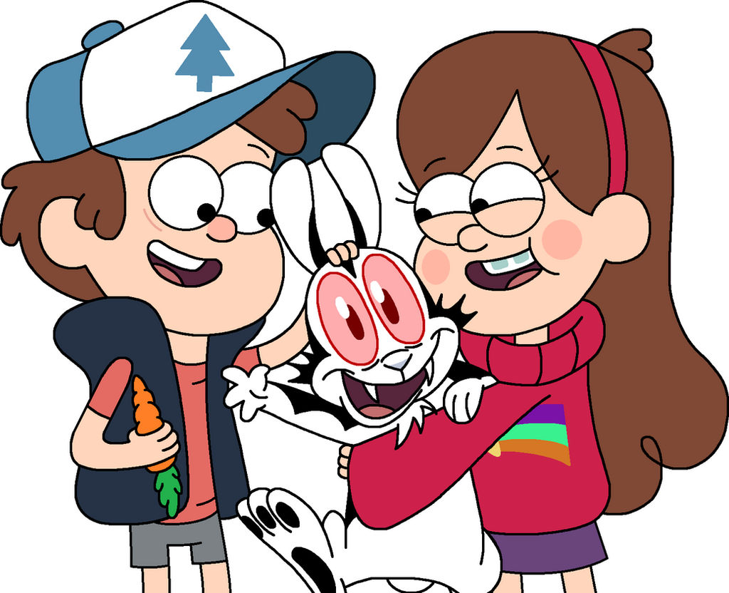 High Quality Dipper, Mabel, and Bunnicula Blank Meme Template