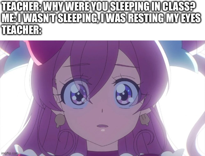 Shocked Yui | TEACHER: WHY WERE YOU SLEEPING IN CLASS?
ME: I WASN’T SLEEPING, I WAS RESTING MY EYES
TEACHER: | image tagged in shocked yui | made w/ Imgflip meme maker