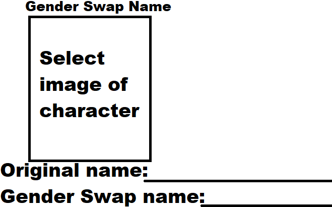 Character Gender Swap meme blank Blank Meme Template