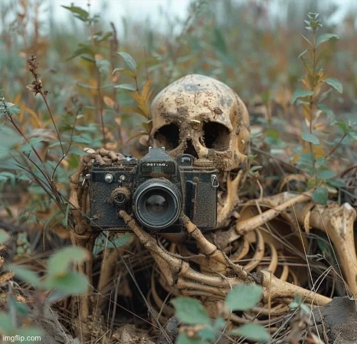 Photographer skeleton | image tagged in skeleton | made w/ Imgflip meme maker