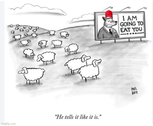 Maga sheep | image tagged in conservative,republican,maga,donald trump,trump,nevertrump | made w/ Imgflip meme maker
