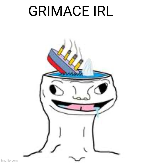 Brainet titanic | GRIMACE IRL | image tagged in brainet titanic | made w/ Imgflip meme maker