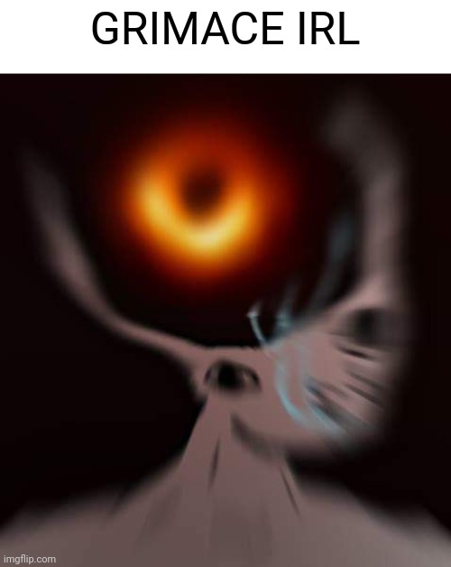 brainlet black hole | GRIMACE IRL | image tagged in brainlet black hole | made w/ Imgflip meme maker