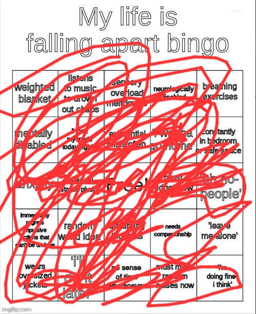 Blackout | image tagged in my life is falling apart bingo | made w/ Imgflip meme maker