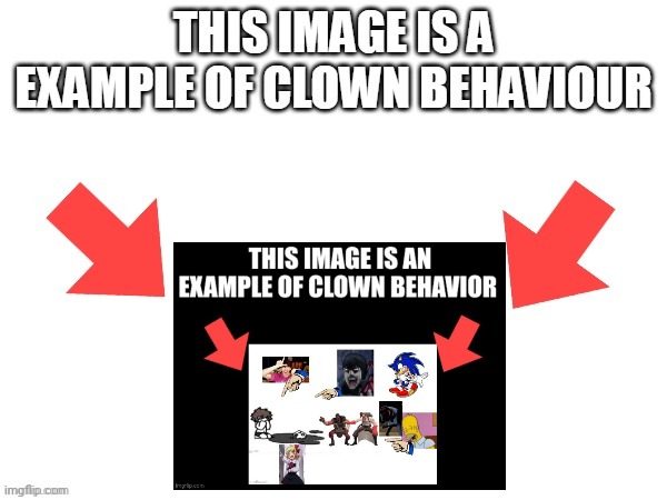 This image is a example of clown behaviour | image tagged in this image is a example of clown behaviour | made w/ Imgflip meme maker