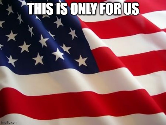 American flag | THIS IS ONLY FOR US | image tagged in american flag | made w/ Imgflip meme maker