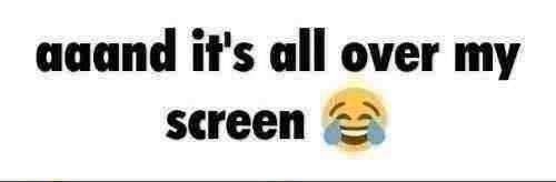 all over my screen Blank Meme Template
