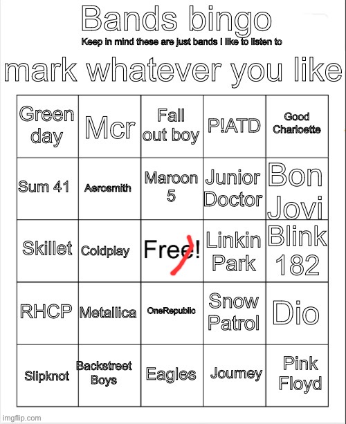 Man. | image tagged in bands bingo | made w/ Imgflip meme maker