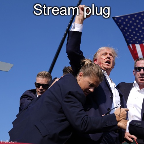 Donald Trump | Stream plug | image tagged in donald trump | made w/ Imgflip meme maker