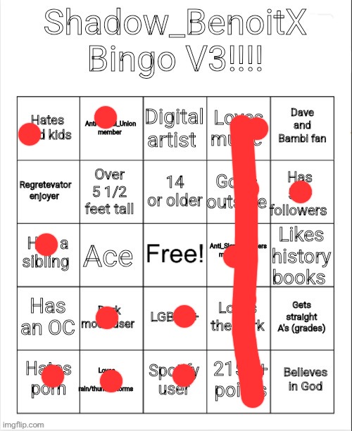 Shadow_BenoitX Bingo V3 | image tagged in shadow_benoitx bingo v3 | made w/ Imgflip meme maker