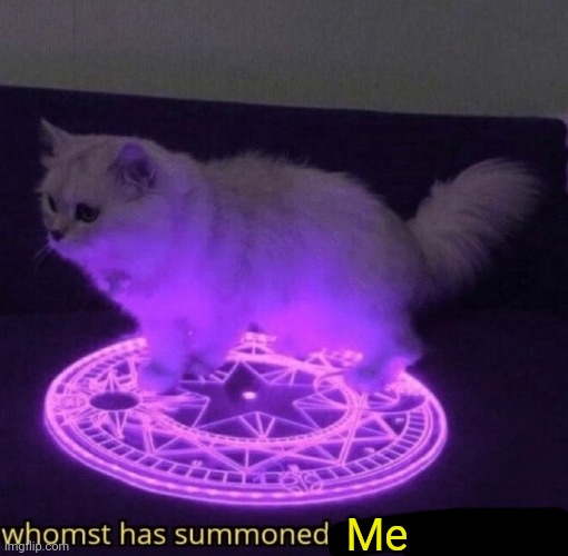 Whomst has summoned the almighty one | Me | image tagged in whomst has summoned the almighty one | made w/ Imgflip meme maker