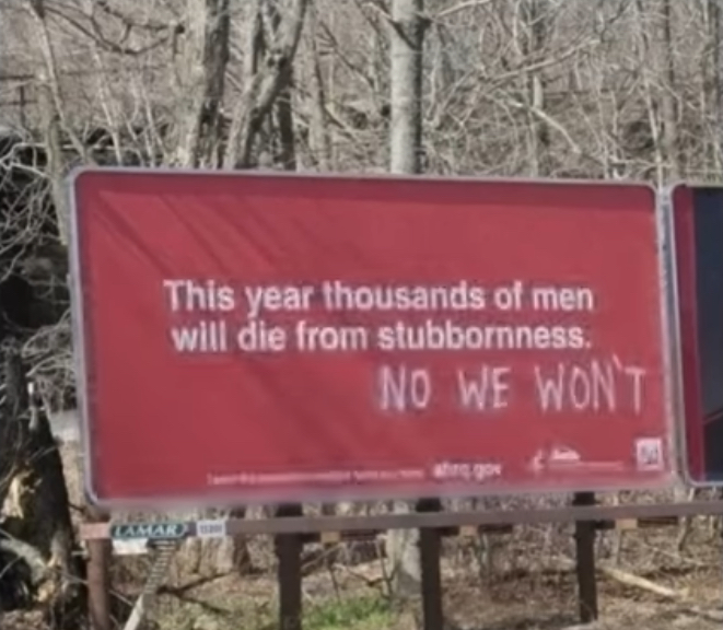 Stubborn men sign Blank Meme Template