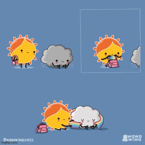 image tagged in sun,cloud,rain,blanket,rainbow,so cute | made w/ Imgflip meme maker