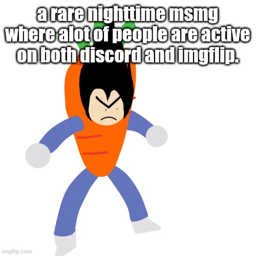 vegetable | a rare nighttime msmg where alot of people are active on both discord and imgflip. | image tagged in vegetable | made w/ Imgflip meme maker