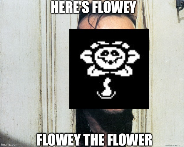Here's Flowey | HERE'S FLOWEY; FLOWEY THE FLOWER | image tagged in memes,funny | made w/ Imgflip meme maker