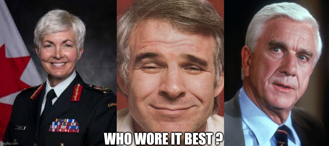 WHO WORE IT BEST ? | image tagged in the steve martin face,leslie nielsen | made w/ Imgflip meme maker