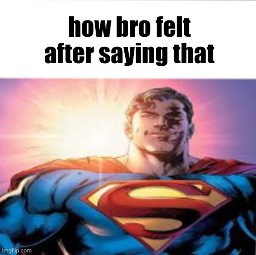 Superman starman meme | how bro felt after saying that | image tagged in superman starman meme | made w/ Imgflip meme maker