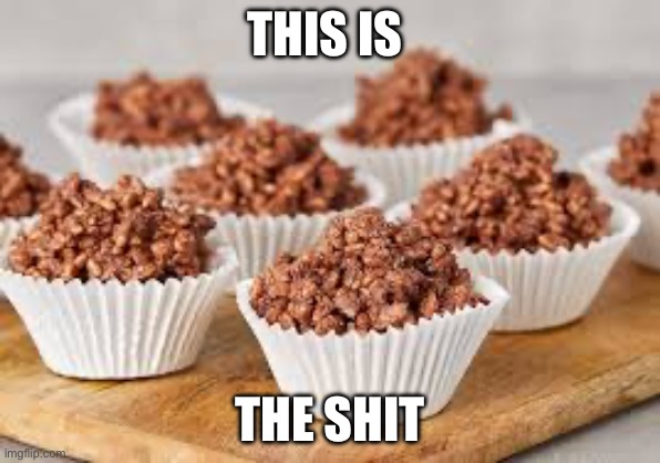 Chocolate Crackles | THIS IS THE SHIT | image tagged in chocolate,rice | made w/ Imgflip meme maker
