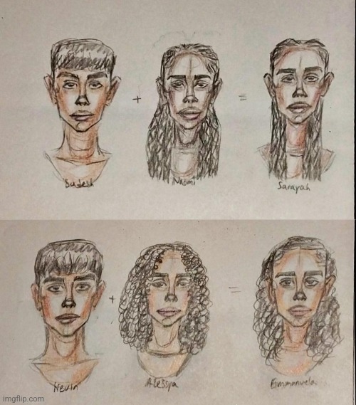 Mixed Families Indo-African vs Indo-Latino | image tagged in drawings,genetics,offspring,family,ethnicities,comparison | made w/ Imgflip meme maker
