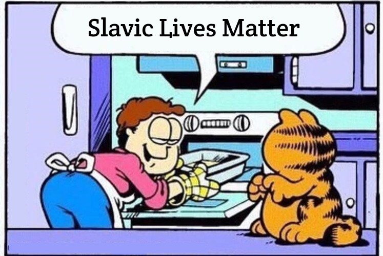 Garfield why do they call it oven | Slavic Lives Matter | image tagged in garfield why do they call it oven,slavic | made w/ Imgflip meme maker