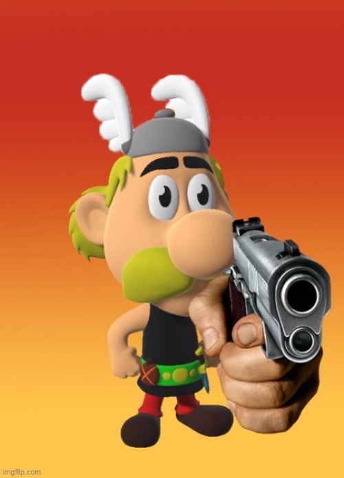 Asterix gun | image tagged in asterix gun | made w/ Imgflip meme maker