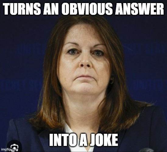 Kimberly Cheatle | TURNS AN OBVIOUS ANSWER INTO A JOKE | image tagged in kimberly cheatle | made w/ Imgflip meme maker