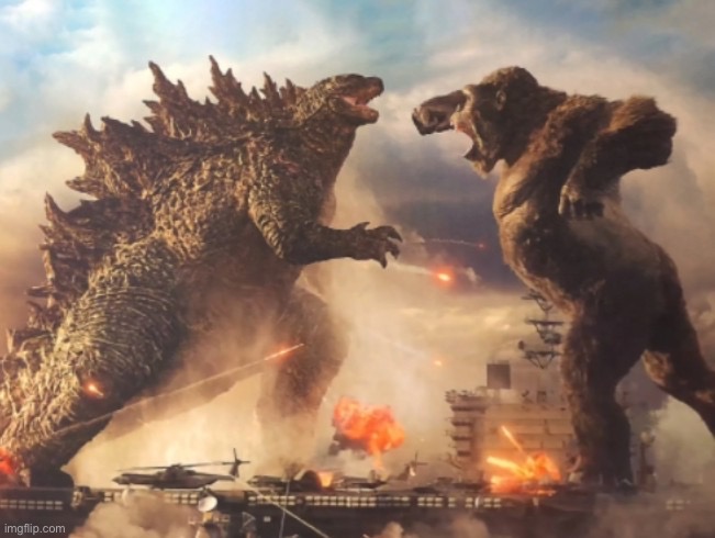 Godzilla VS. kong | image tagged in godzilla vs kong | made w/ Imgflip meme maker