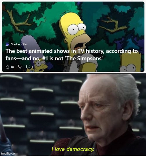 *shows it as the thumbnail* | image tagged in i love democracy,simpsons | made w/ Imgflip meme maker