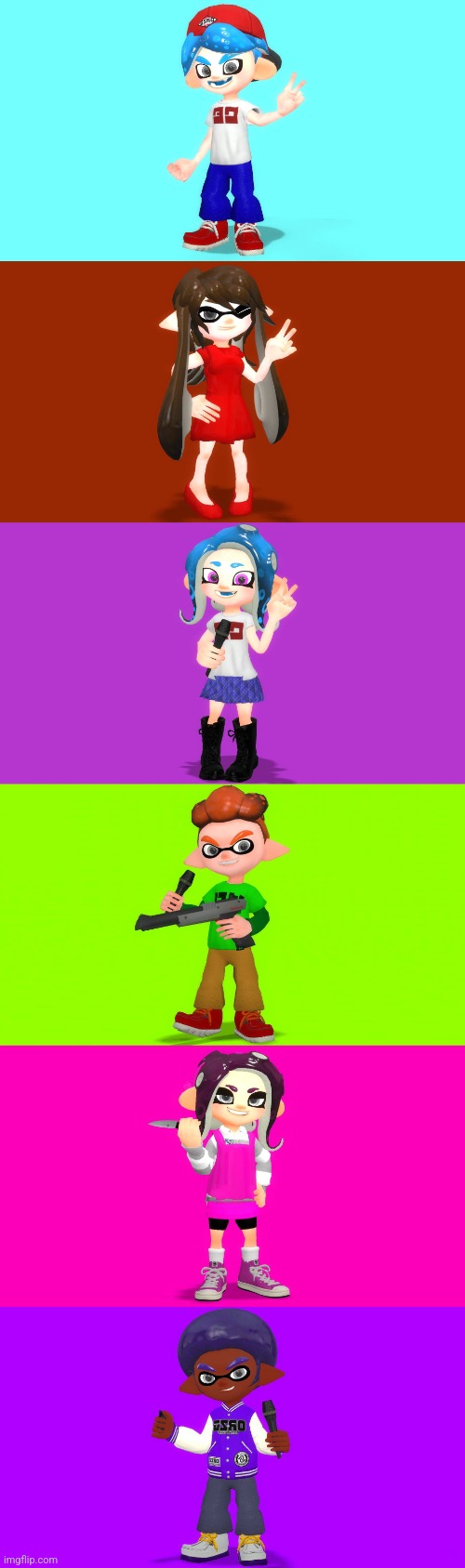 FNF Characters as Inklings and Octolings (Made by NickTheHedgehog1) | made w/ Imgflip meme maker