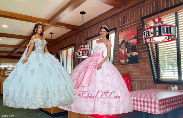 Girls go to Pizza Hut (Quinceanera) | image tagged in pretty girl,beautiful girl,girl,girls,gorgeous,princess | made w/ Imgflip meme maker