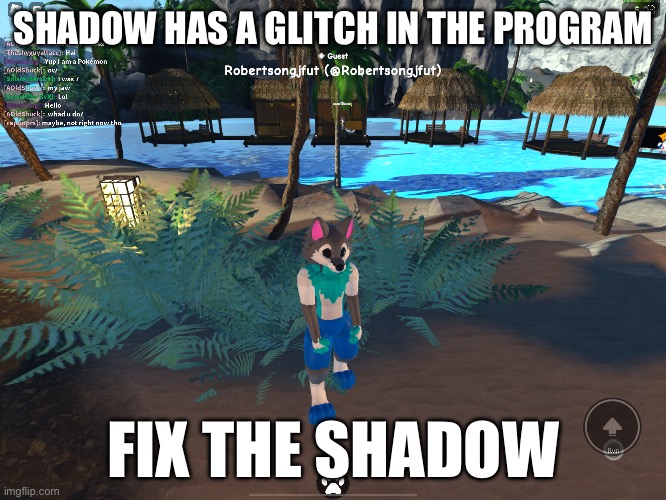 Shadow glitch | SHADOW HAS A GLITCH IN THE PROGRAM; FIX THE SHADOW | image tagged in glitch | made w/ Imgflip meme maker