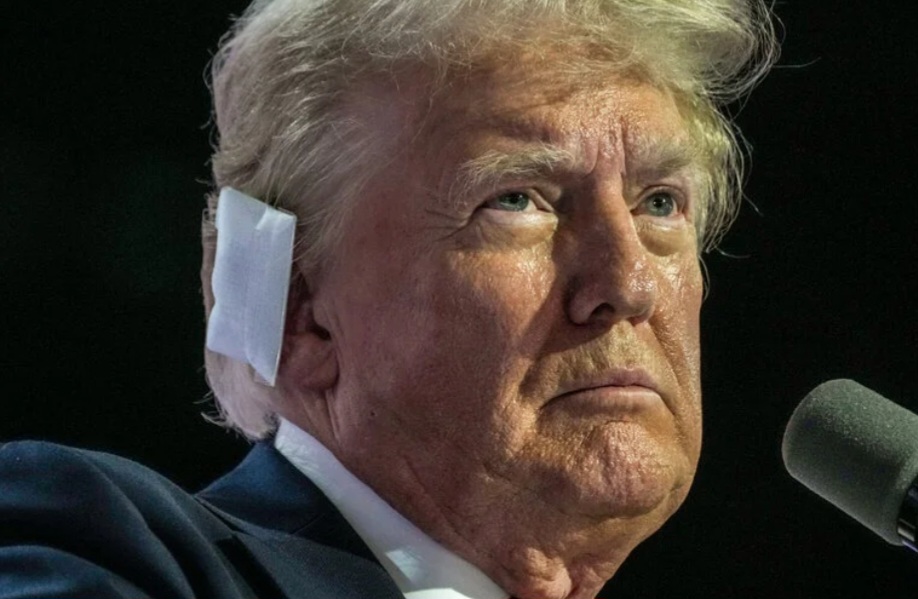 High Quality Trump Ear Bandage Blank Meme Template