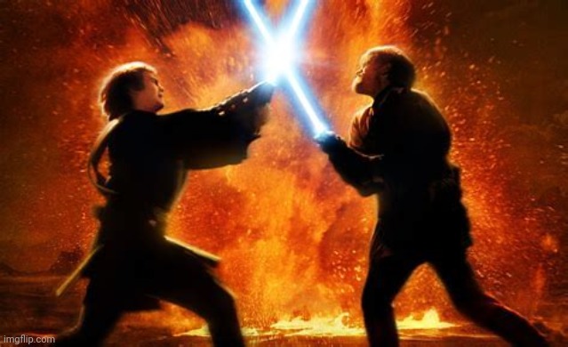 image tagged in anakin vs obi wan | made w/ Imgflip meme maker