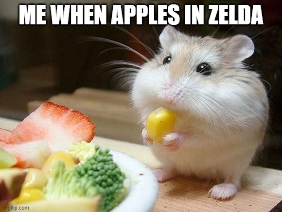 NOM NOM NOM | ME WHEN APPLES IN ZELDA | image tagged in nom nom nom | made w/ Imgflip meme maker