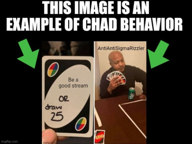 This image is an example of chad behavior dark mode | image tagged in this image is an example of chad behavior dark mode | made w/ Imgflip meme maker