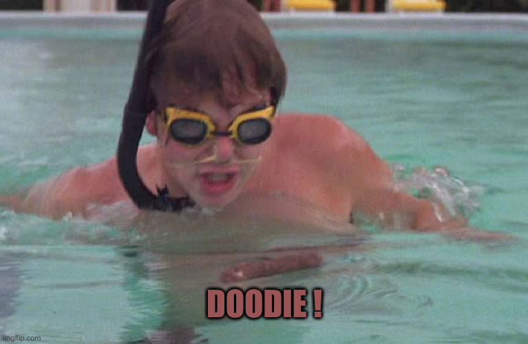 Caddyshack swimming pool doodie | DOODIE ! | image tagged in caddyshack swimming pool doodie | made w/ Imgflip meme maker